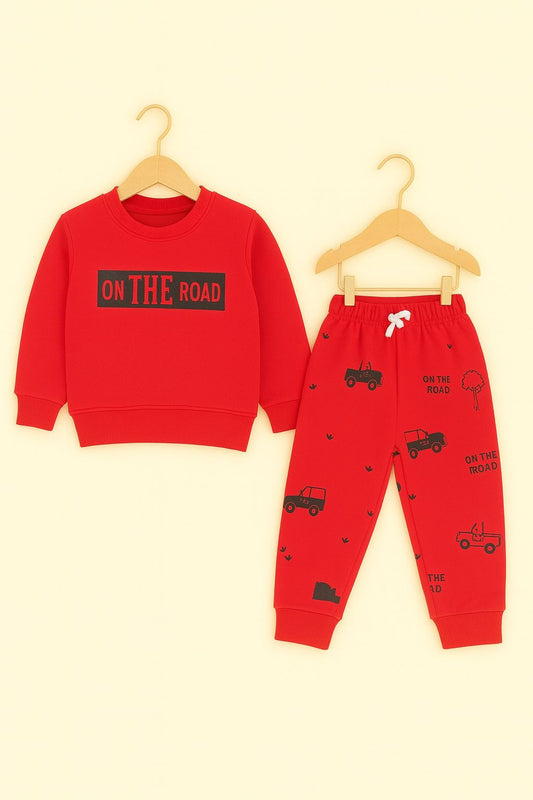 Red "On The Road" Boys Tracksuit 113
