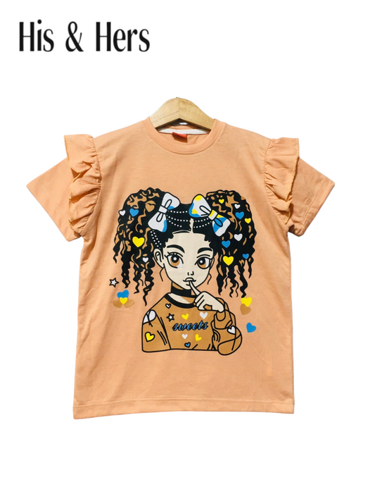 Cool Girls Peach T-Shirt Girls 238