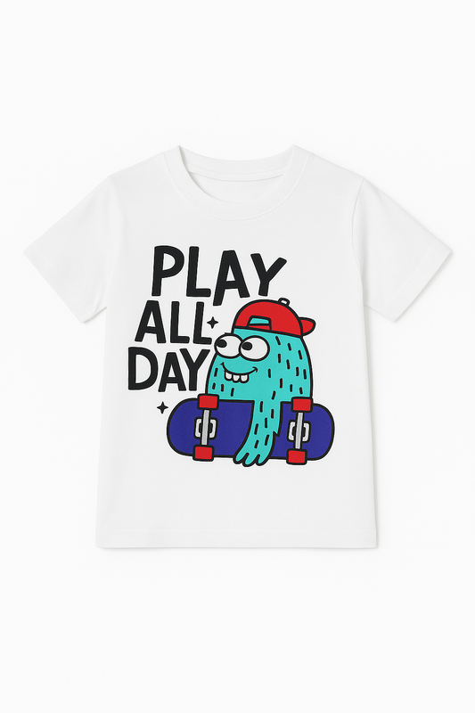 Play All Day White T-Shirt Boys 215