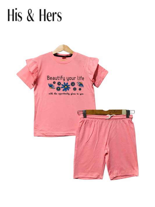 Beautify Your Life Pink Nicker Suit Girls