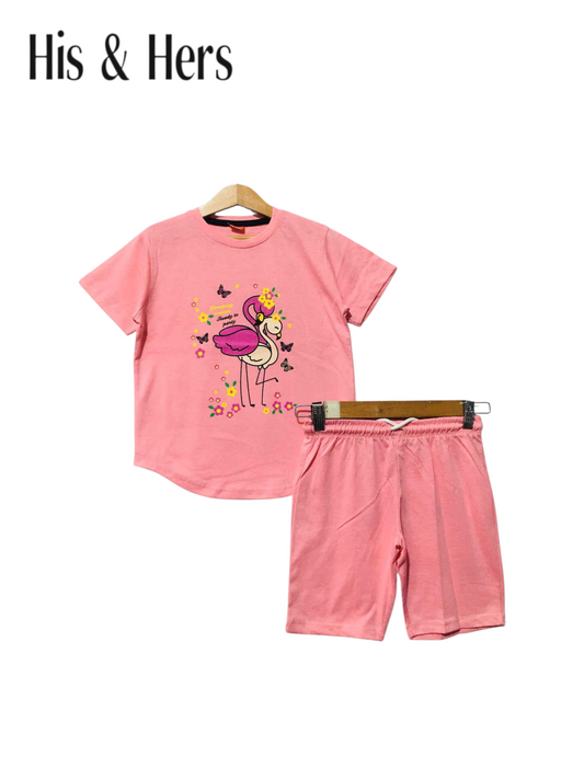 Flamingo Pink Nicker Suit Girls