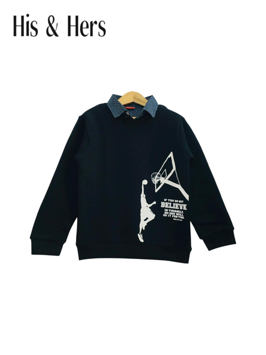 Basketball Navy Double sweatshirt Boys 415