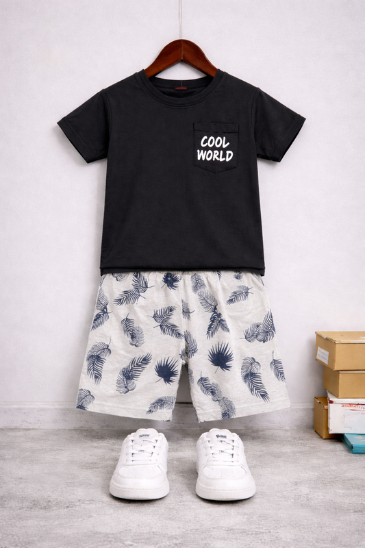 Cool World Black Pocket T-Shirt Nicker Suit