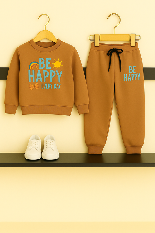 Be Happy Orange Tracksuit Girl