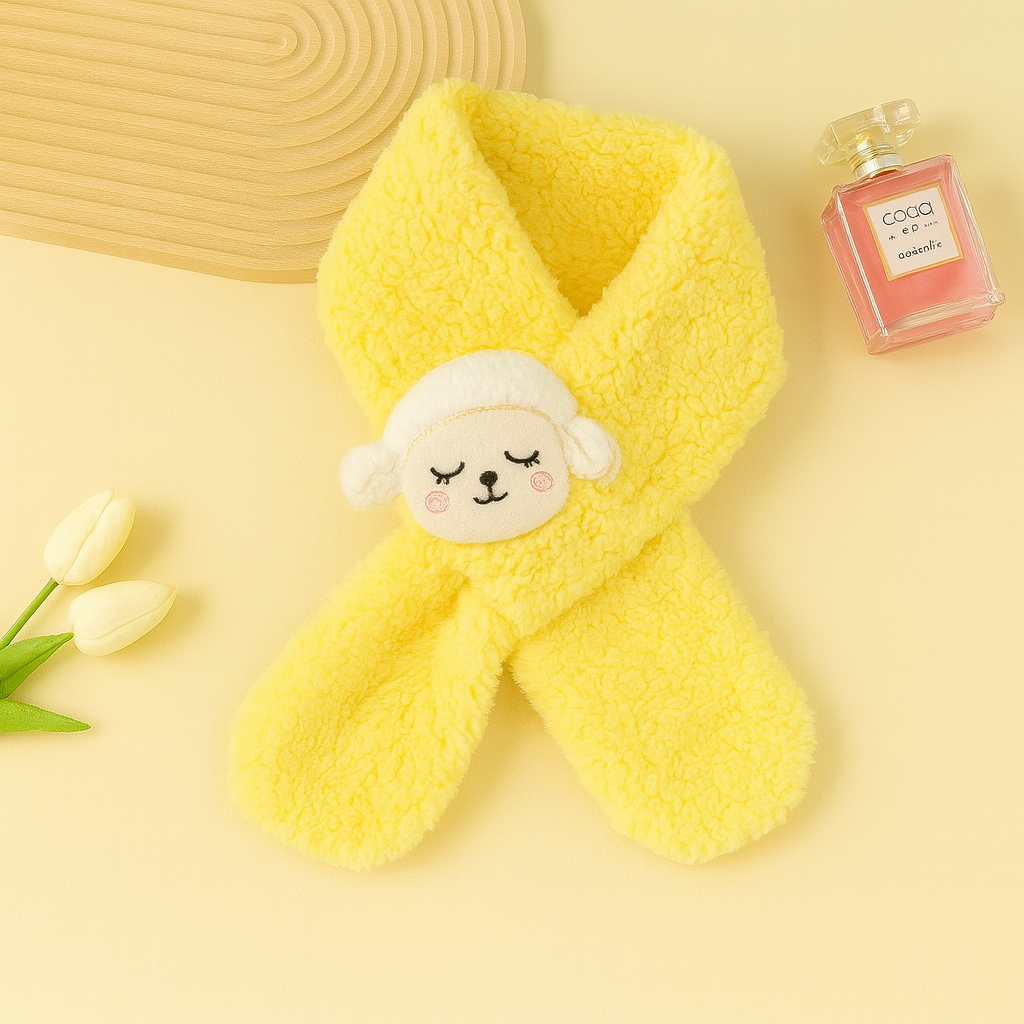 Yellow Cute Sheep Plush Scarf for Kids 🐥