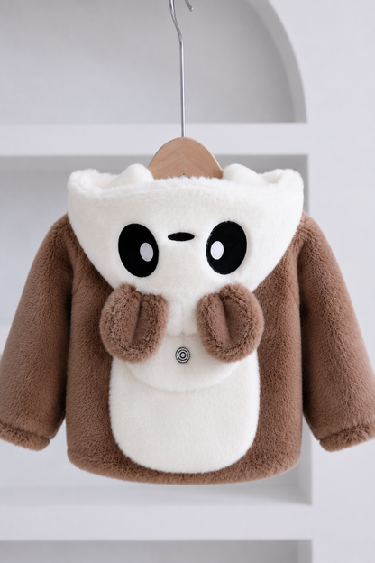 Cute Panda Plush Winter Jacket Brown 411