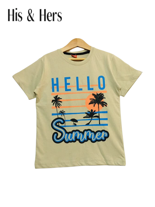 Hello Summer Sandy Cream  T-Shirt Boys 215