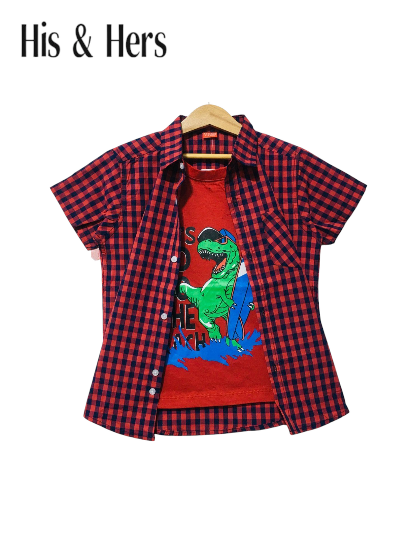 Black Checked Red Double Casual Shirt 250