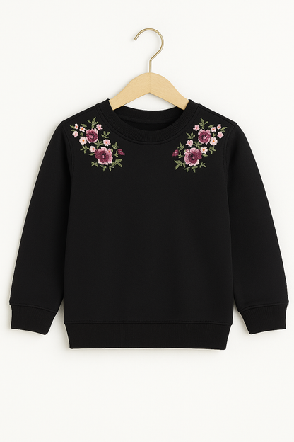 Floral Embroidered Kids Sweatshirt 237