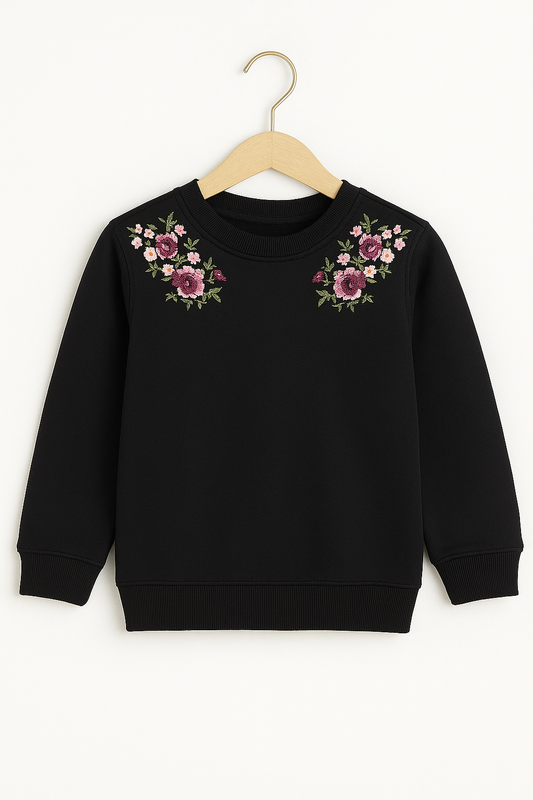Floral Embroidered Kids Sweatshirt 237