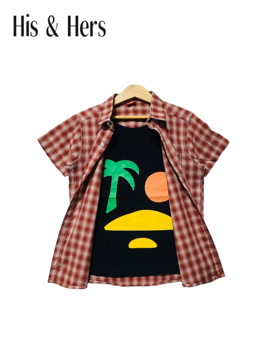 Red & White Checked Double Casual Shirt Boys