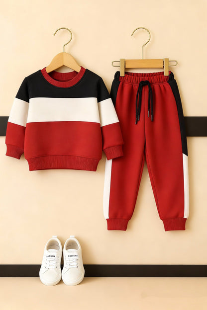 Colorblock Tracksuit -Navy, White, Red 201