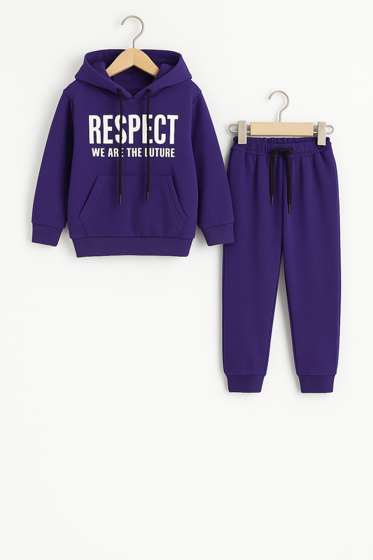 RESPECT Purple Hoodie Tracksuit Girls 439