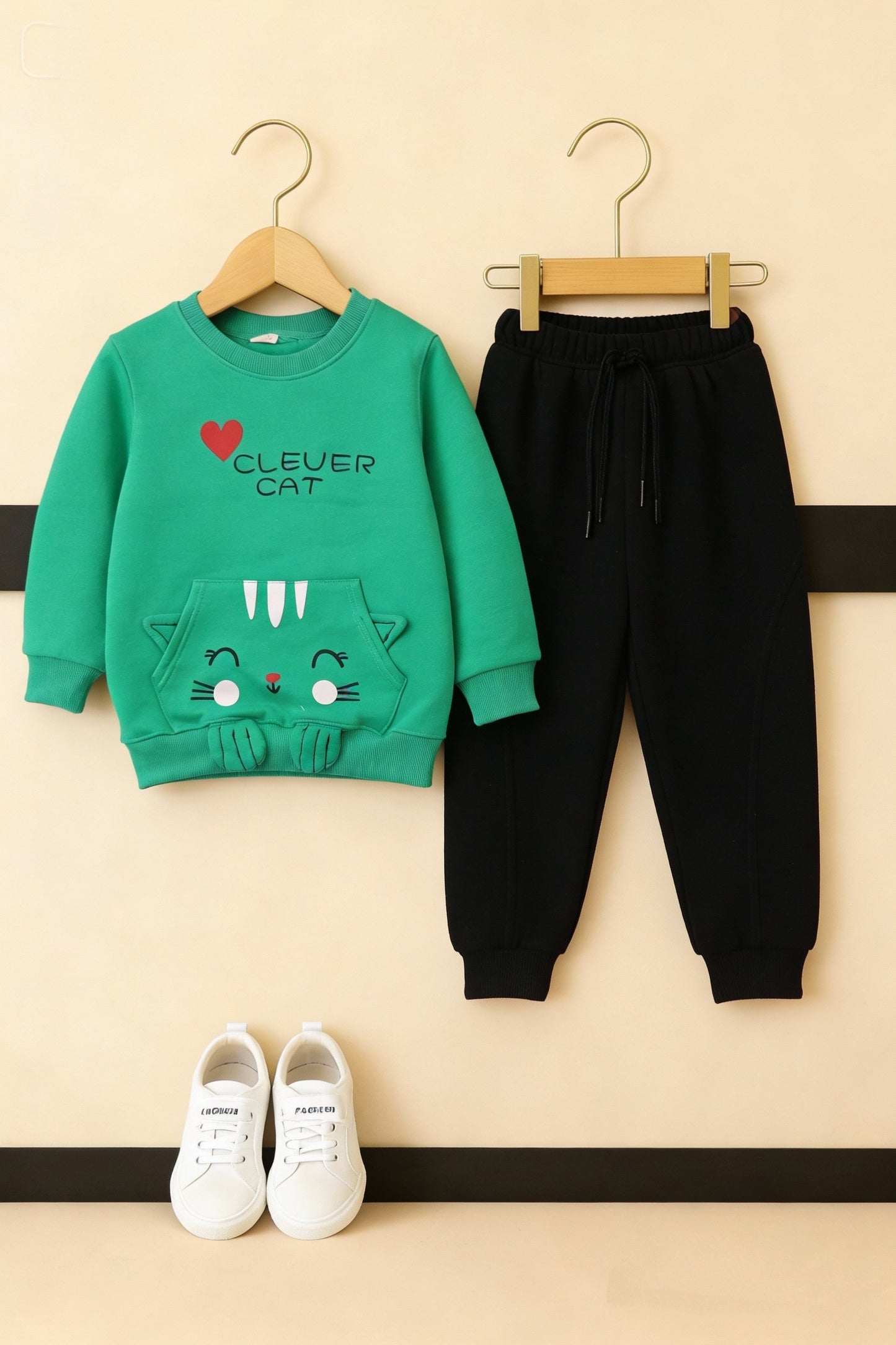 CLEVER CAT Green Fleece Tracksuit 522