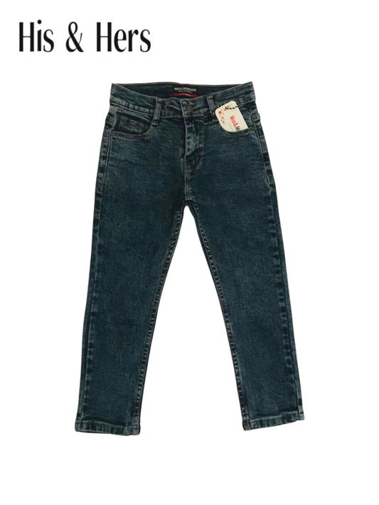 Kid's Elastic Waist Mid Blue Jeans Boys 293
