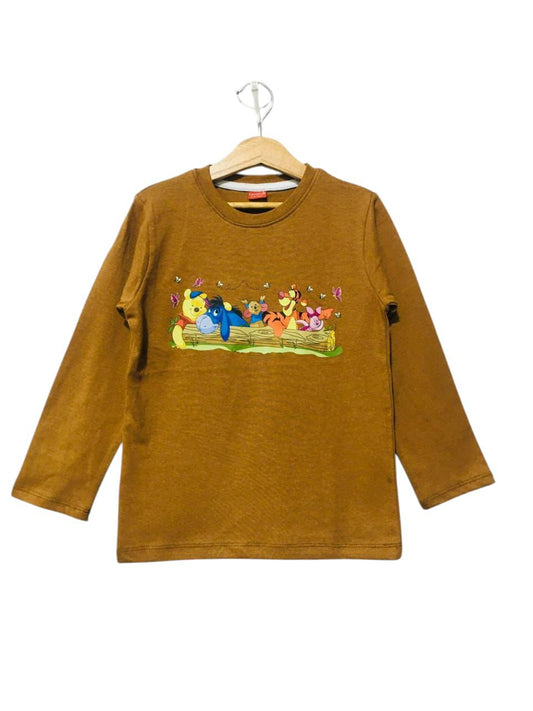 Animals Vibes Burnt Orange Full Sleeves Shirt Boys