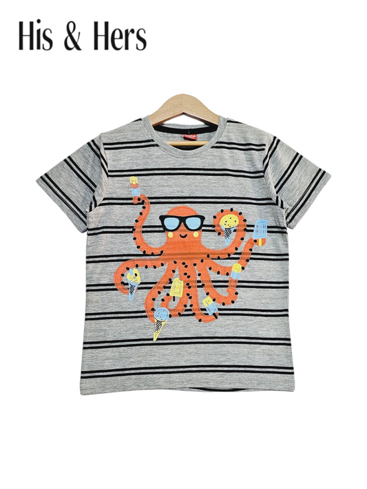 Black Stripped Grey T-Shirt Boys 121