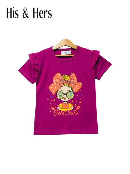 Sweet Girl Deep Pink T-Shirt Girls