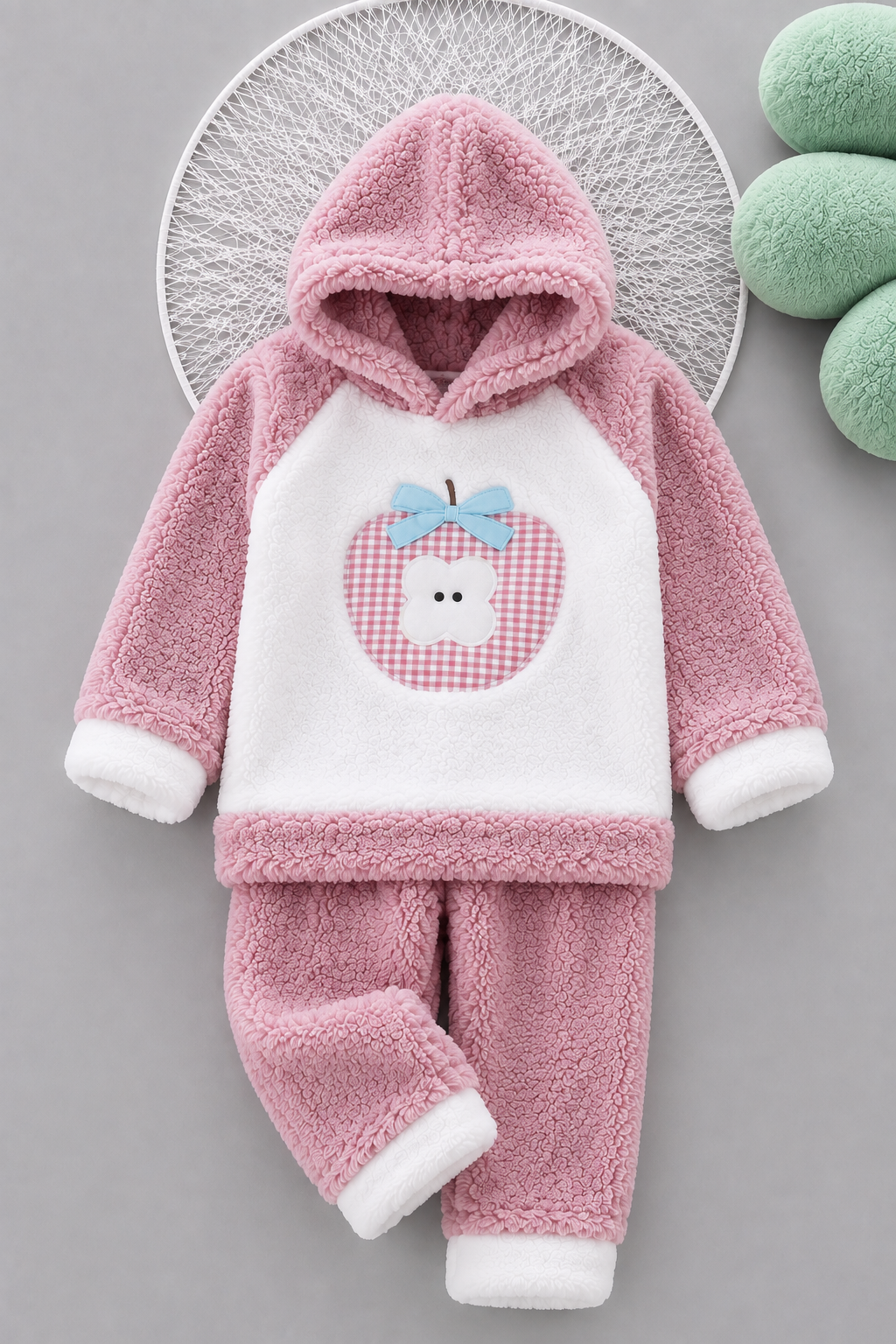 Pink Apple Coral Fleece Winter Night Suit 138