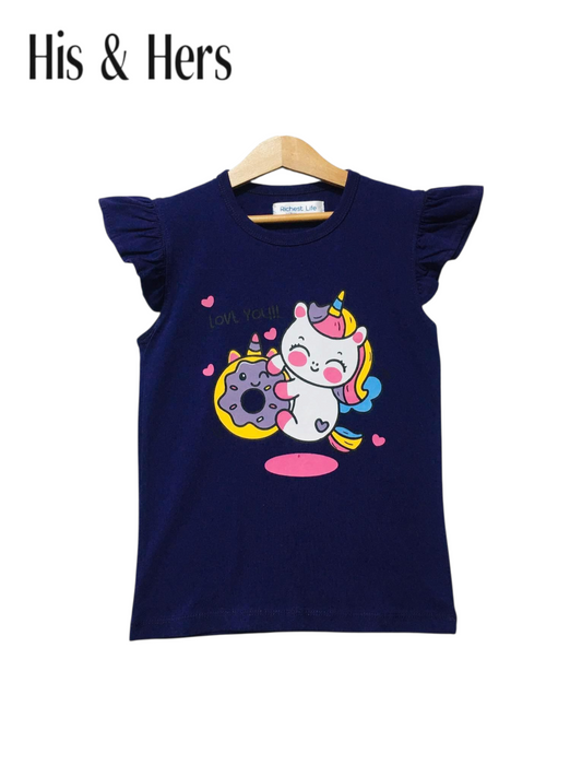Dinocorn Sleeveless Purple T-Shirt Girls