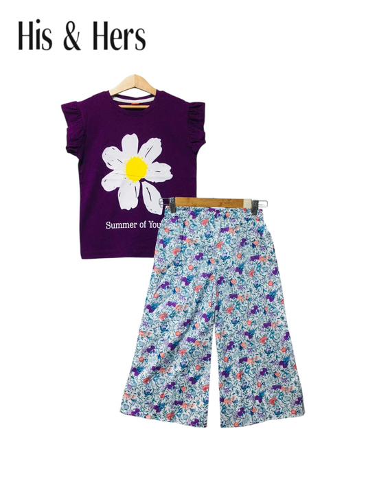 Summer of You Deep Purple Sleeveless T-Shirt & Cotton Flapper 431