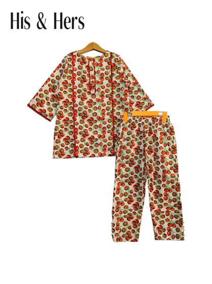 Printed Cotton Suit for Girls – Cherrytomato Red Design 440