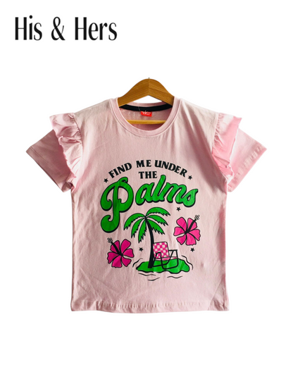 Palms Pink T-Shirt  Girls 241