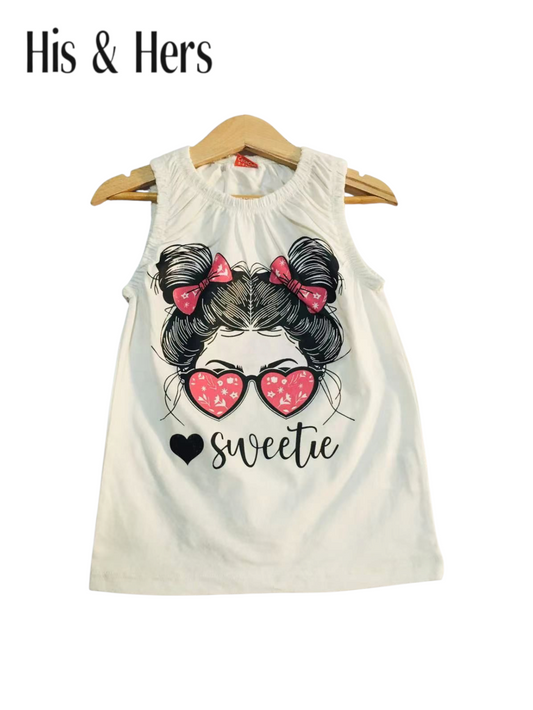 Sweetie White  T-Shirt Girls 243