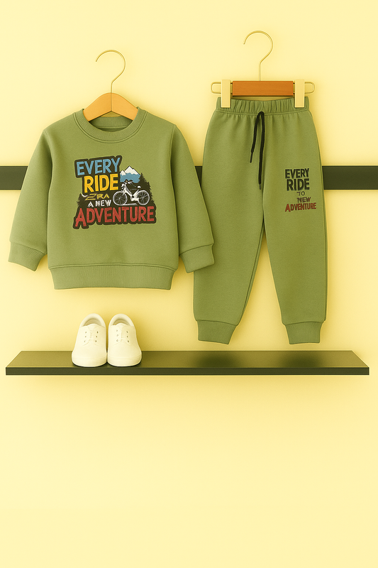 Ride Adventure Peinted Olive Green Tracksuit  521