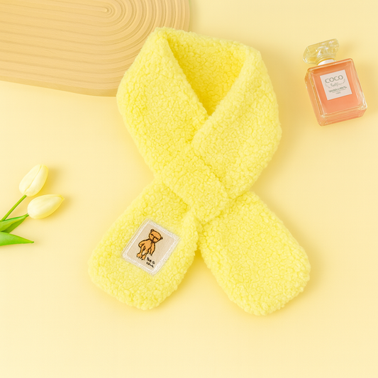 Lemon Yellow Teddy Shepra Scarf for Kids 🐥