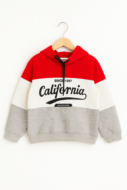 California Red White Gray Hoodie 387