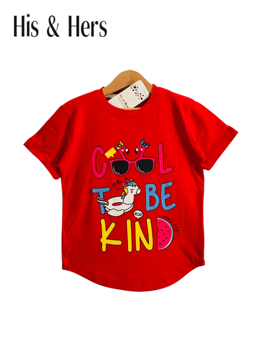 To Be Kind Red T-Shirt Girls 107