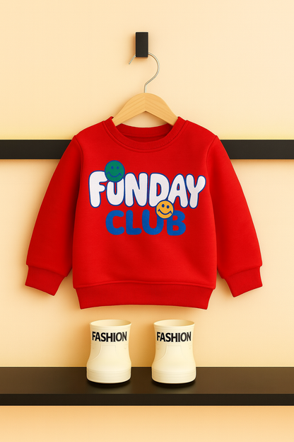 FUNDAY CLUB Printed Red Sweatshirt 🌼 532