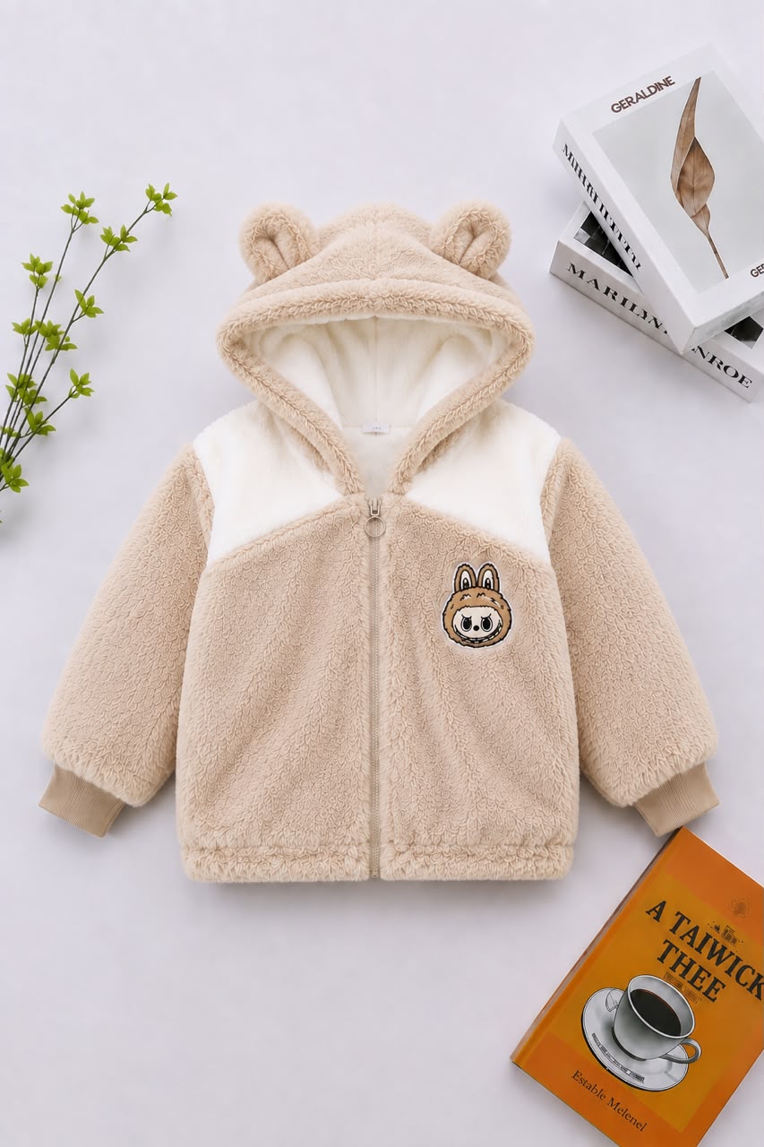 Labbubu Patch Plush Jacket – Camel 411