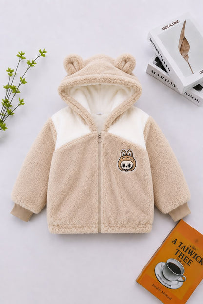 Labbubu Patch Plush Jacket – Camel 411