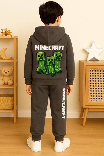 MINECRAFT Chocolate Brown Zipper Hoodie Tracksuit 308