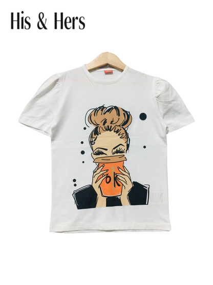 OK girl White T-Shirt Girls 238