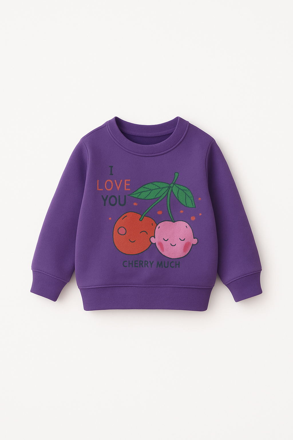 “Kids Fleece Sweatshirt – Purple Cherry Love” 274