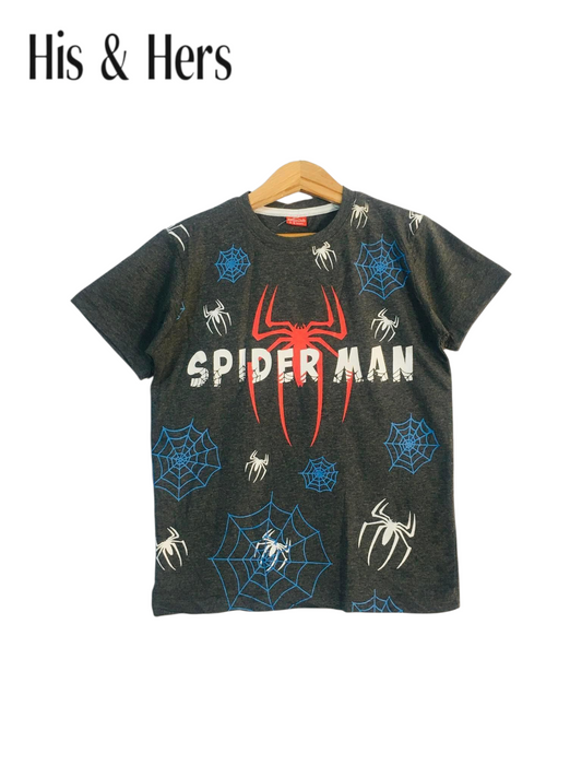 SPIDER MAN Black Grey T-Shirt Boys 456