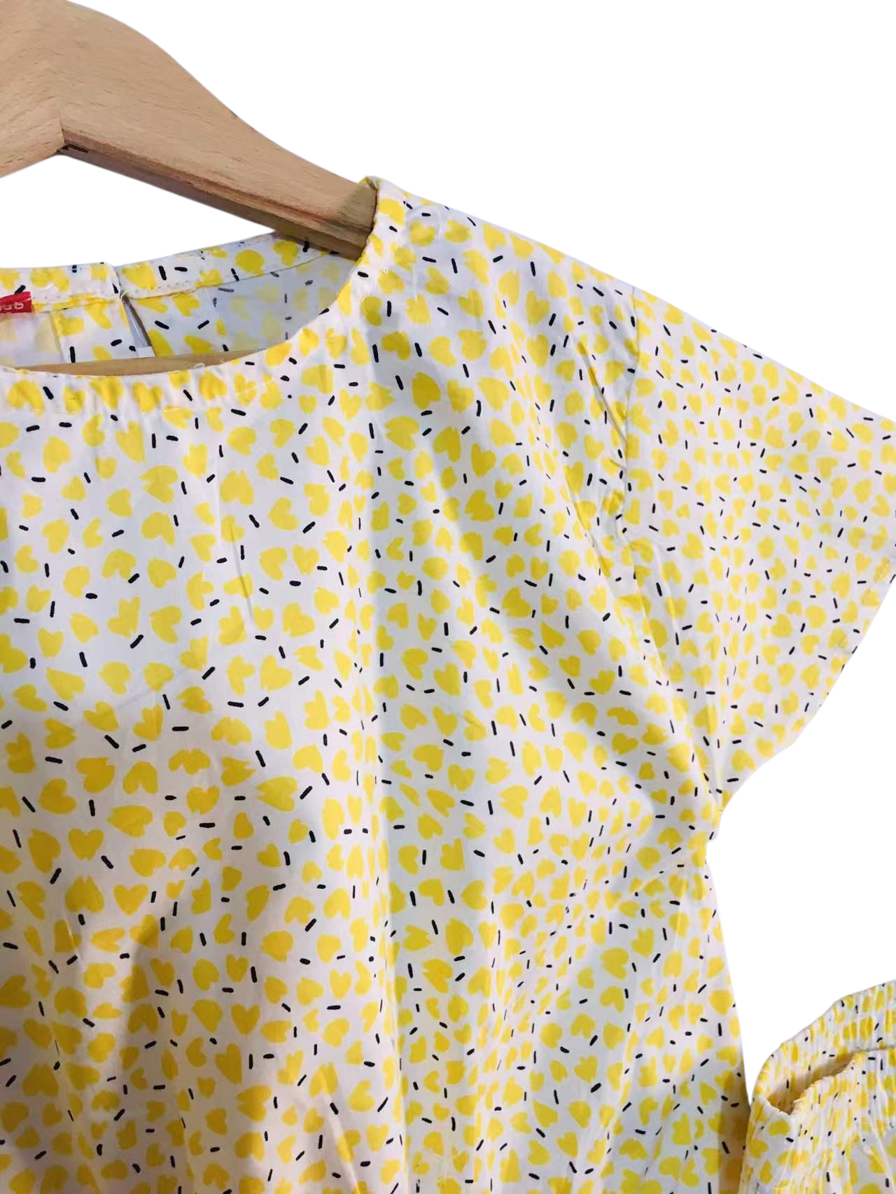 Yellow Hearts Print Skate Fish Girls 221