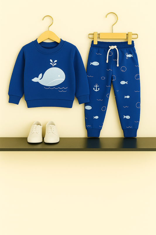 Boys’ Royal Blue Whale & Nautical Print Tracksuit 297