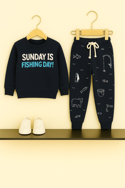 Navy Blue "Fishing Day" Tracksuit 425