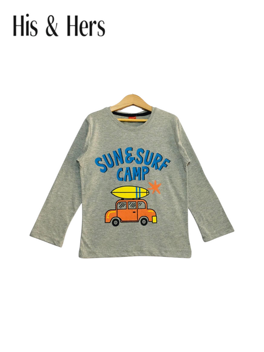 Sun & Surf Camp Grey Full Sleeves T-Shirt 437
