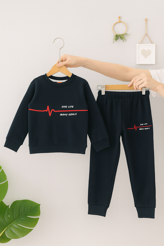 One Life Many Goals Navy Blue Track Suit Unisex 407