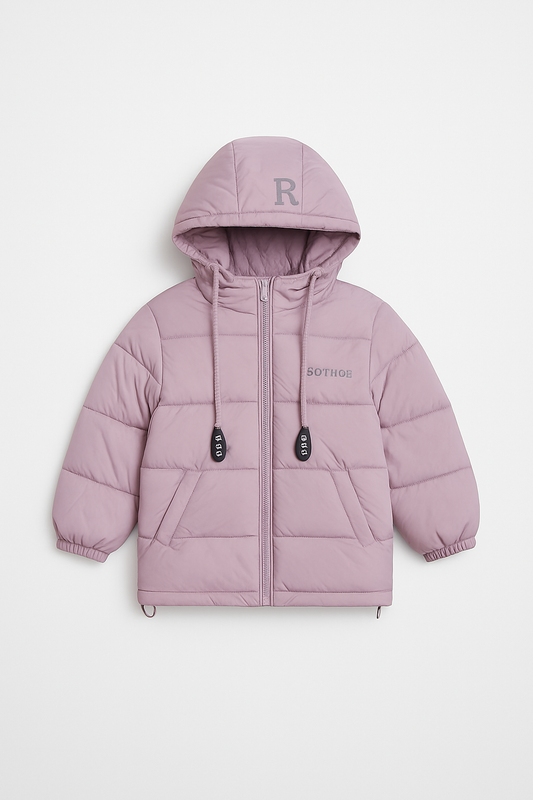 Imported Puffer Jacket Hooded -  Pink