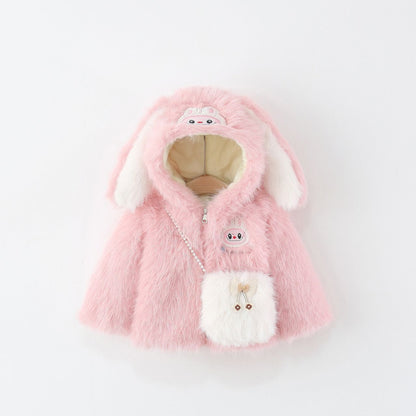 Labbubu Plush Hooded Jacket – Pink 928