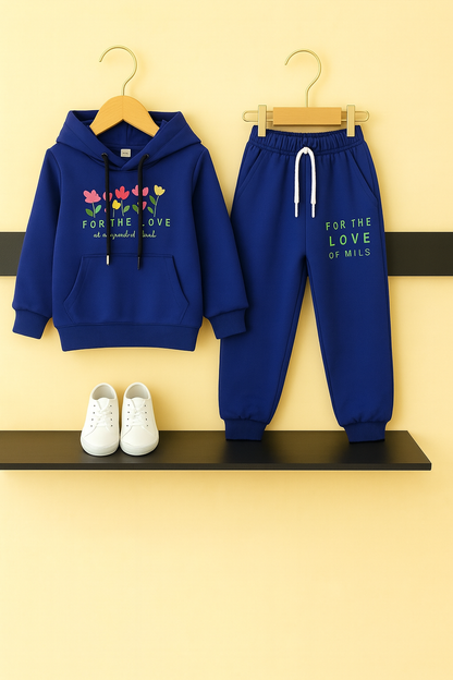 Love of Miles Royal Blue  Fleece Hoodie Tracksuit 522