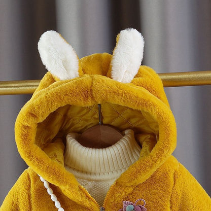 Bunny Charm Plush Jacket 🐰-Mustard 912