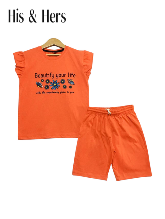 Beautify Your Life Orange Nicker Suit Girls 233