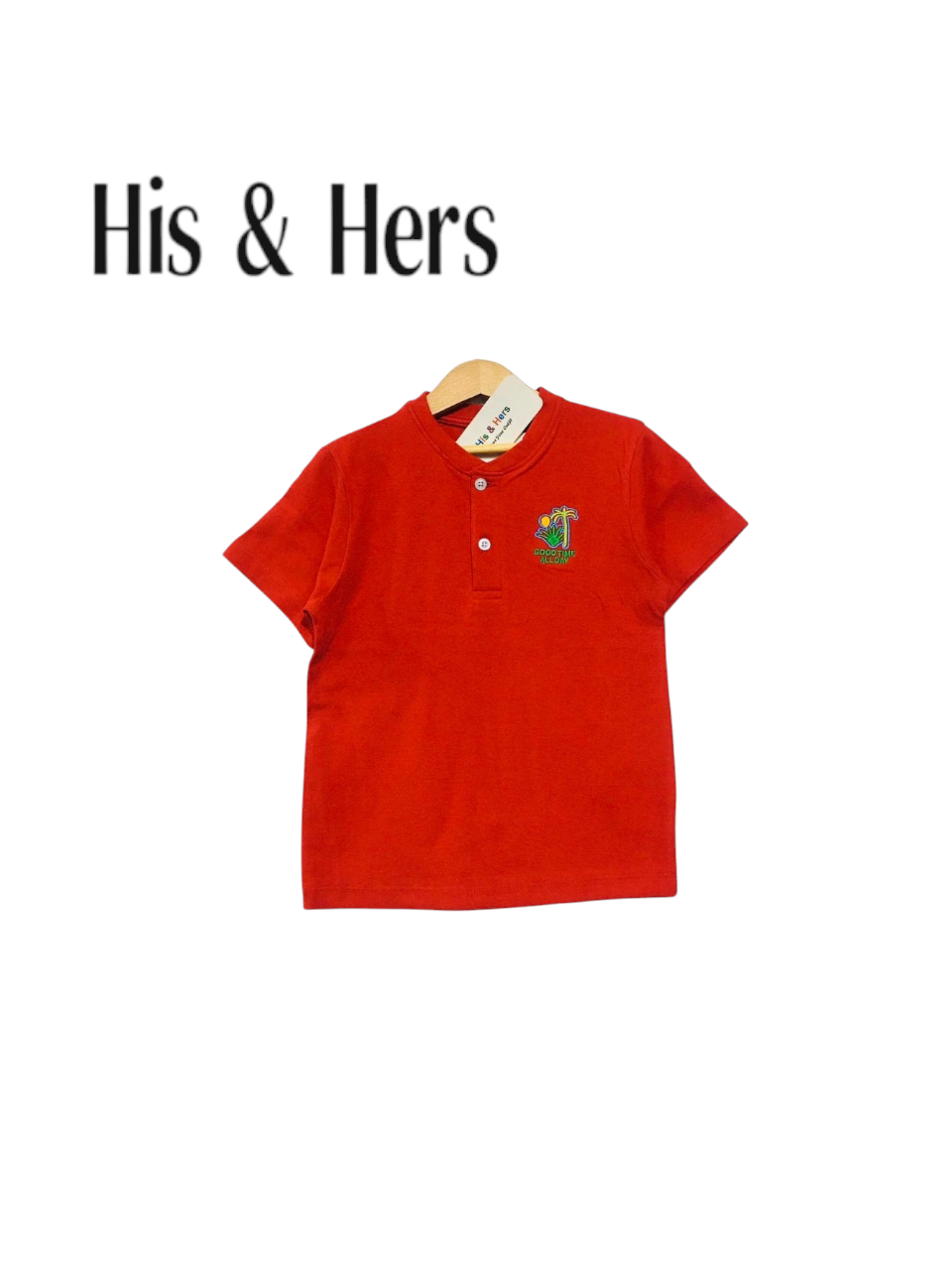 Good Time All-day Kid's  Red Henley Polo Shirt Boys 104